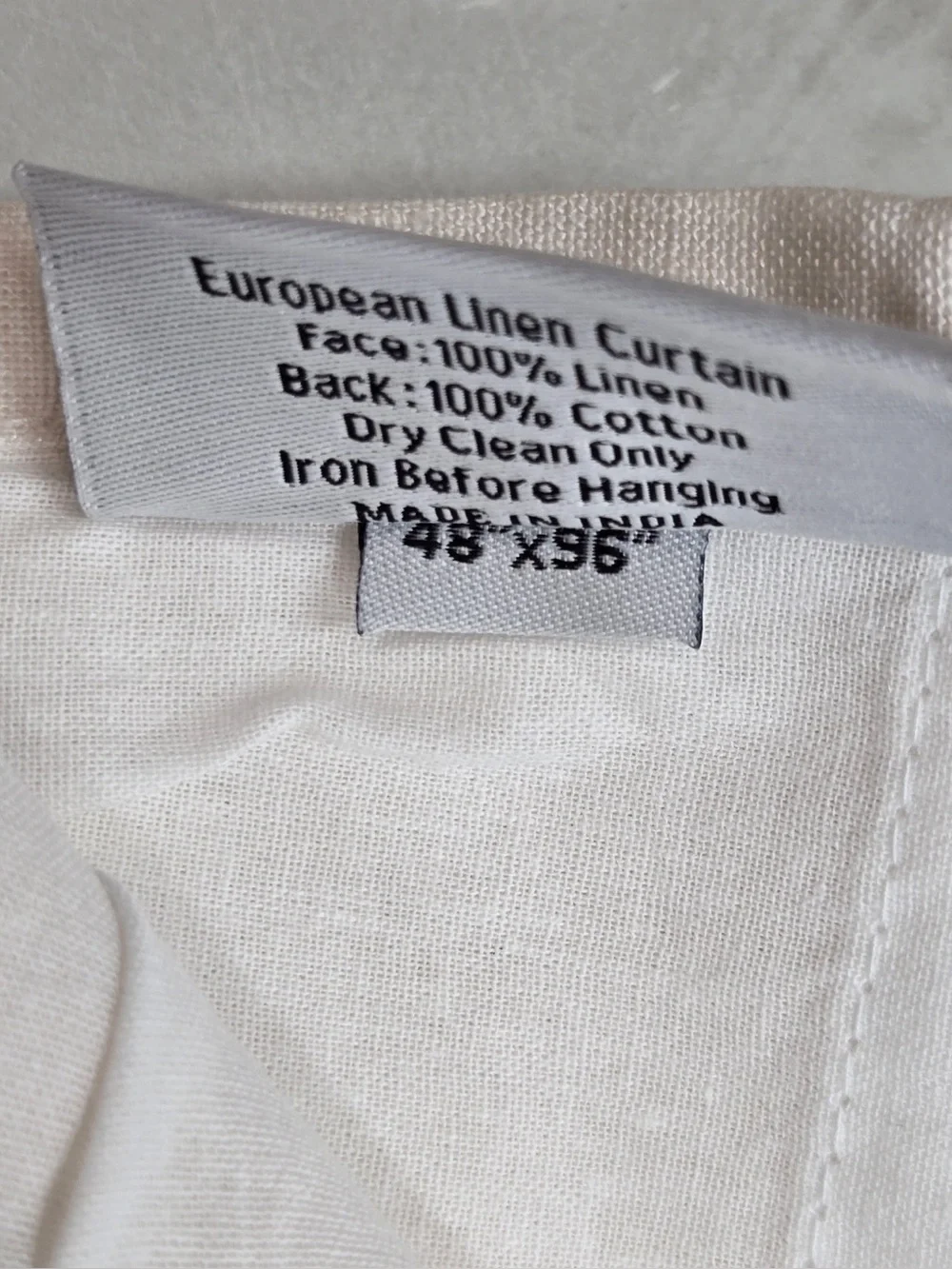 NWT QUINCE Set Of 2 48x96 European Linen Curtains Cream 0459